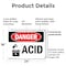Signmission Acid Danger Sign, Plastic, 24in W x 18in L, 2PK OS-2PACK-DS-P-1824-L-1017 - alternate 4